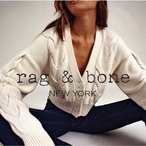 RAG & BONE Taylor Cable Cardigan in White ~Size XS~
